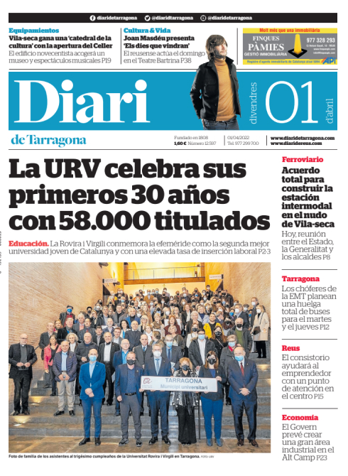 La URV celebra sus primeros 30 años con 58.000 titulados